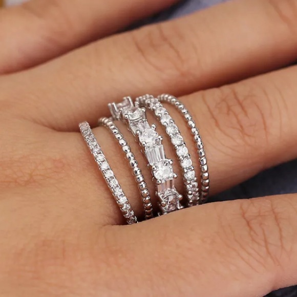 Sterling silver multilayered ring - Picture 3 of 4